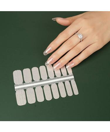 Rose Gold Nail Polish Strips Stickers - Glitter Flower Design | 5 Sheets w/ Adhesive, Nail File | Full Nail Wraps Manicure Kit - Buy Online on GoSupps.com