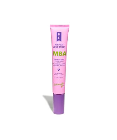 Higher Education Skincare MBA Renewing 0.5% Retinol Serum 1.7 fl. oz. Nighttime Use for Acne Scars Hyperpigmentation Wrinkle Prevention Anti-Aging and Hydrating and Brightening Facial Skin