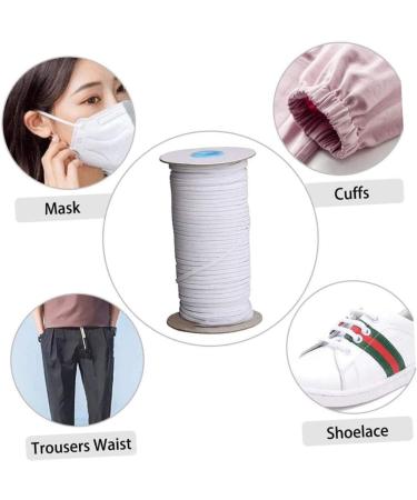 Gatuida Elastic Band Earrings - Handmade White Cord Spool for Face Masks | 5000x0.4cm Sewing Thread - Buy Online on GoSupps.com