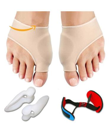 TMXKOOK 9 Pcs Hallux Valgus Toe Separator Correction Bandage Socks Bunion Corrector With Gel Pads