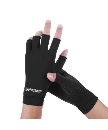 2 pairs arthritis gloves support for compression gloves and warmth for hands finger joint relief of pain in rheumatoids osteoarthritis RSI carpal tunnel (m black) m copper black - Buy Online on GoSupps.com