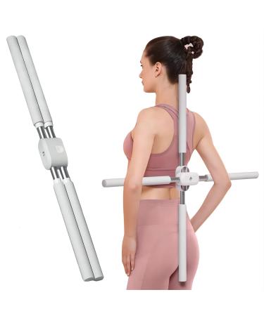 Posture corrector hunchback corrector yoga stick Yoga Sticks Stretching Tool Retractable Design Humpback Correction Stick for Adult and Child (Gray)