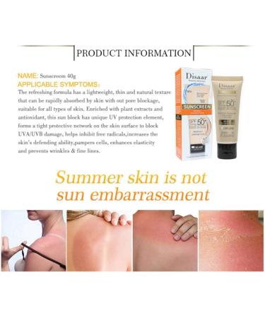 DISAAR Beauty Disaar Sunscreen Bronz Foundation Spf50+ Pa+++ Oil Free Protection Sunblock 40G - Buy Online on GoSupps.com