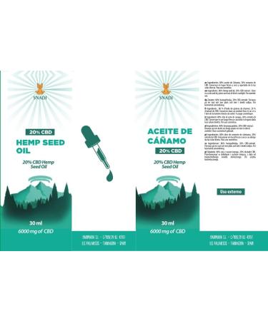 Snadi CBD Oil Pure CBD Oil 20 30ml 6000 mg pure CBD Improved formula based on organic hemp oil - Buy Online on GoSupps.com