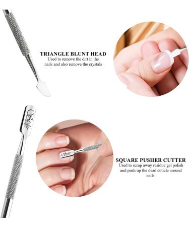 Professional Stainless Steel Dual Head Cuticle Pusher Tool UV Gel Polish Soak Off Remover Tool Nail Art Cuticle Trimmer Double-ended Stainless-Steel Manicure Tool By Sizler Beauty - Buy Online on GoSupps.com