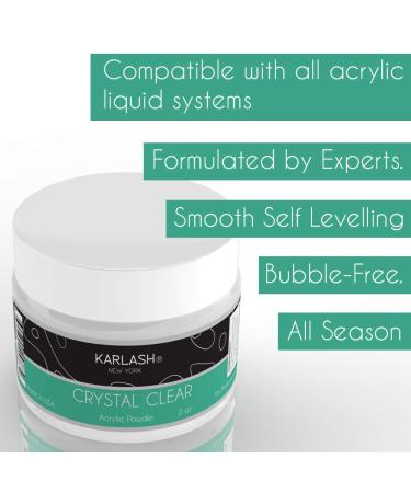 Karlash Professional Acrylic Powder - Crystal Clear 2oz - Made in USA - Buy Online on GoSupps.com