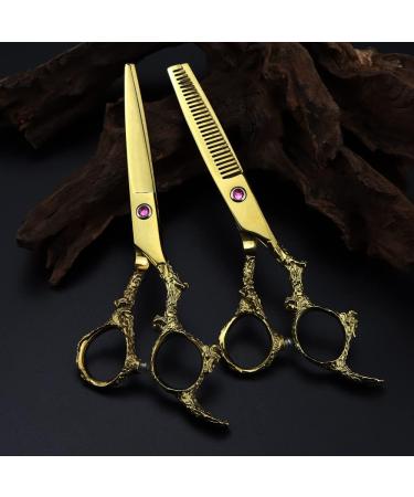 Hair Cutting Scissors 6 Inch Professional JP 440c Steel Gold Dragon Handle Cut Hair Scissors Haircut Thinning Barber Makas Cutting Shears Hairdressing Scissors Set - Buy Online on GoSupps.com