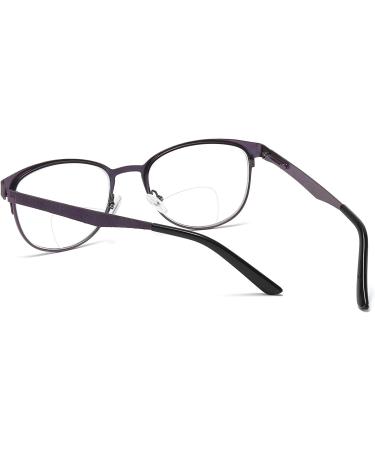 Bifocal Reading Glasses Women Blue Light Blocking Reader 2.5x - Purple & Black - Buy Online on GoSupps.com