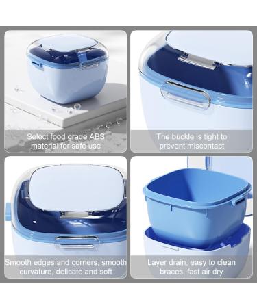 GmeDhc Toothpick Box with Strainer Portable Denture Box with Lid Invisible Toothpick Storage Box for Jaw Orthopedic Retainer Storage and Cleaning of False Teeth White - Buy Online on GoSupps.com