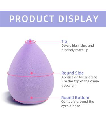 Dolovemk 10-Piece Latex-Free Makeup Sponges Set - Soft Foundation Applicators for Liquids Powders & Creams - Purple Beauty Blending Sponges - Buy Online on GoSupps.com