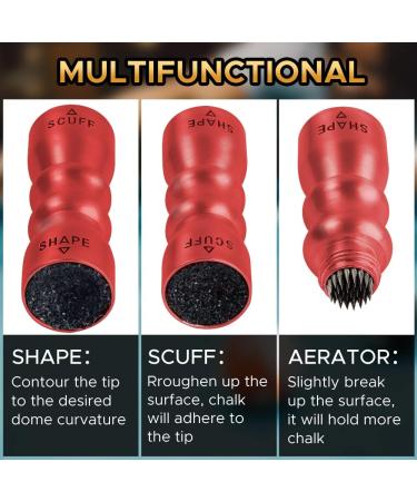 3 in 1 Cue Tip Shaper Tool for Pool Cue Tips - Red | Durable Billiards Accessories - Buy Online on GoSupps.com