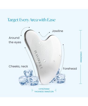 PLANTIFIQUE Gua Sha M tal pour Skincare et Massage du Visage & Serum Visage Jojoba Bio Oil - Gua Sha Huile Massage Hydratant et Anti Rides Puissant - 30 ml - Buy Online on GoSupps.com