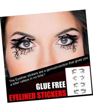 FOMIYES 20 Pairs Halloween Eyeliner Stickers Decor Eyeliner Decals Self-adhesive Eyeliner Stickers Prom Miss 1 count (Pack of 1) Blackx5pcs - Buy Online on GoSupps.com