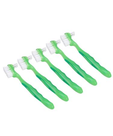 Set of prosthesis brushes plaque removal loose toothbrush with double-sided soft hair portable for older people for everyday use (green)