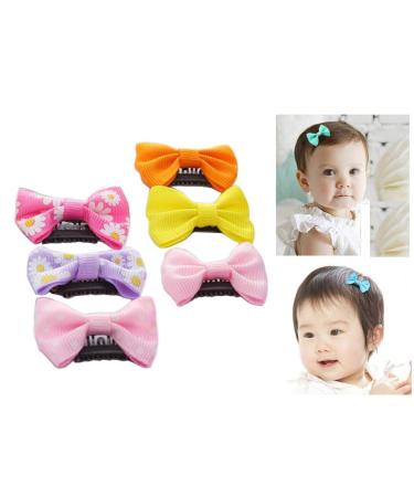 12 small baby hair clips for fine hair boutique ripband hair loops hair clips for babies girls newborns toddlers (random colors)