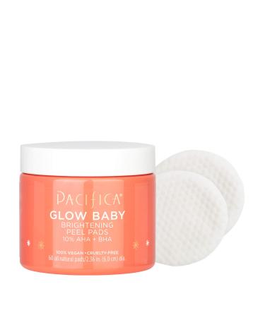 Pacifica Beauty, Glow Baby Brightening Peel Pads 10 Percent AHA And BHA, 60 Pc, Brightens And Exfoliates, For All Skin Types, Fragrance Free, Clean Skin Care, Vegan and Cruelty Free - Buy Online on GoSupps.com