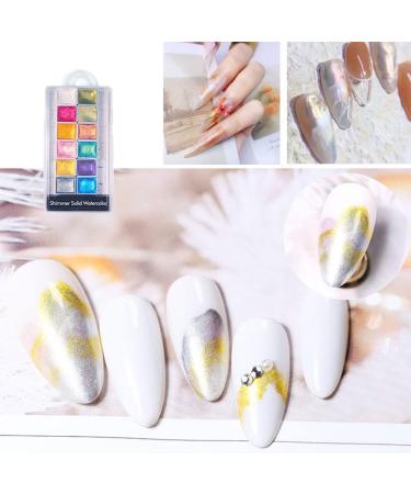 Nail Shiimmer Powder Manicure Solid Pearlescent Pigment Nail Art Dyeing Powder 12Colors nail chrome powder - Buy Online on GoSupps.com