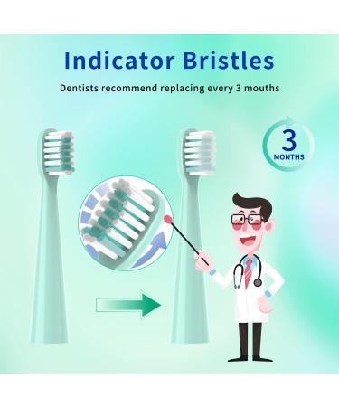 YMPBO 10PCS Compatible Replacement Heads + 30PCS Floss Toothpick + Free Holder - Soft for Kids Teeth & Gums (Cyan) - Buy Online on GoSupps.com
