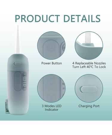 MuralMax Professional Cordless Water Flosser - 300ML Oral Irrigator with 3 Modes and 4 Jet Tips - Ideal for Home, Travel, Braces Care - IPX7 Waterproof - Buy Online on GoSupps.com
