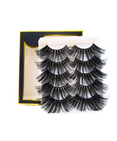 VONCYKI 5 pairs of new 15-25MM False Eyelashes 3D Mink False Eyelashes Long Eyelashes Thick Makeup Cosmetic Extension Tools (CC-6D-11-H)