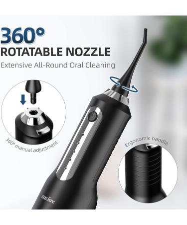 Cordless Water Flosser - Rechargeable Oral Irrigator for Teeth Cleaning | 8 Jet Tips, 5 Cleaning Modes | IPX7 Waterproof - Ideal for Home and Travel | Black - Buy Online on GoSupps.com