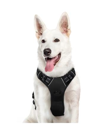 Eagloo dog harness Large dogs anti -train dog harness with reflex strips and control adjustable and adjustable dish Dog large chest harness for labrador black XL XL (1 Pack) black