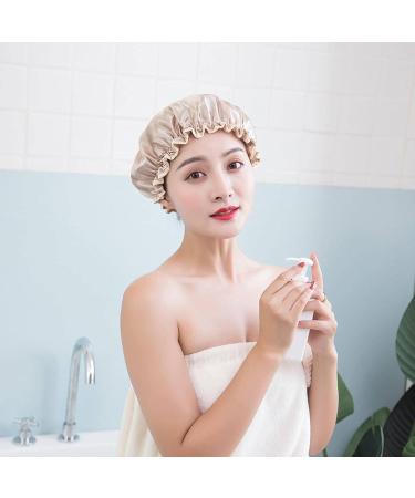 Household Double-Layer Waterproof Shower capthickened Women's Oil-Proof Shampoo capshower capshower caps Xiangbinse - Buy Online on GoSupps.com