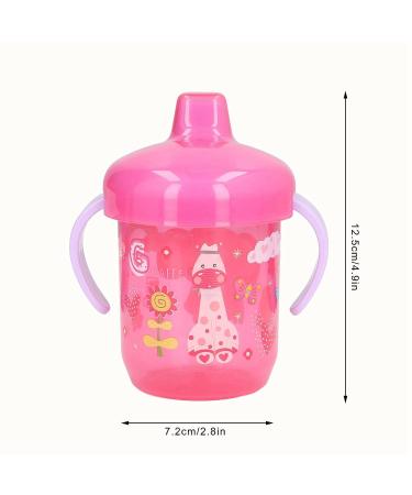 VGEBY Infant Sippy Cup - Portable Cartoon Animal Pattern Baby Trainer Cup - Spill Proof 260ml - Birthday Gift - Rose Red - Buy Online on GoSupps.com