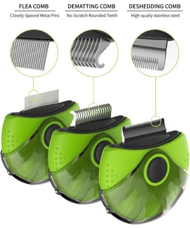 LEWARM 3-in-1 Cat Comb for Small Dogs and Cats - Grooming Trimming Tool - Green - Buy Online on GoSupps.com