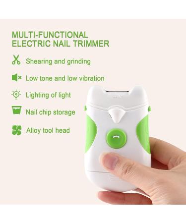 2 in 1 Electric Nail Cutter & Nail File for Newborns & Adults - Green Electric Nail Trimmer & Clipper | Safe & Easy Grooming - Buy Online on GoSupps.com