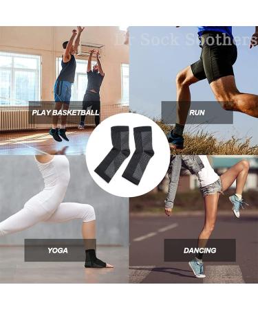 3 Pairs Dr Sock Soothers Compression Foot Sleeves - Anti Fatigue Support for Neuropathy, Plantar Fasciitis, Achilles, Ankle - Men and Women (L/XL Black) - Buy Online on GoSupps.com