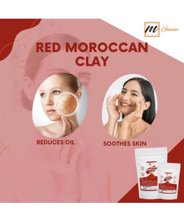 MGanna 100% Natural Moroccan Red Clay Powder | Anti-Aging & Skin Tightening | Hair Masks Peelings Creams & Soap | 0.5 lbs / 227 g - Buy Online on GoSupps.com