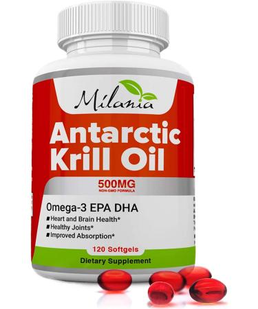 Antarctic Krill Oil - 120 Softgels - Omega-3 Complex, EPA, DHA & Astaxanthin, Nutritional Supplement with Phospholipid - Dietary Product That Support Heart Function, Joint & Feminine Health - 500mg 120 Count (Pack of 1) - Buy Online on GoSupps.com