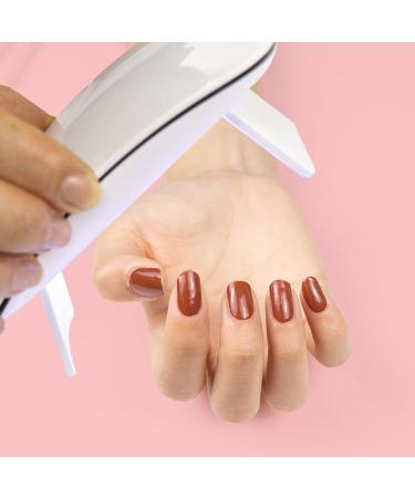 Foyute Semi Cured Gel Nail Strips 20 Pcs Soft Self-Adhesive Gel Nail Polish Wraps Sticker for Salon-Quality Manicure Set Long Lasting Easy to Apply & Remove Nail File & Wooden Stick (Burgundy A) - Buy Online on GoSupps.com