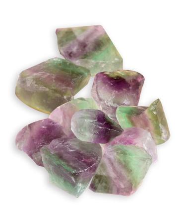 Soulnioi 10pcs Bicolor Fluorite Crystal Raw Stone Healing Crystals Rough Stones(2-3cm) for Meditation Wicca Reiki Healing Purification Chakra Balancing Fluorite-10pcs