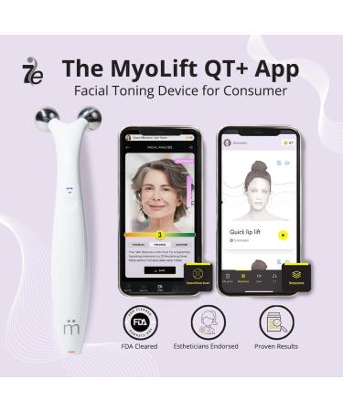 QT Plus Microcurrent Facial Device - Personalized Face Lift Device for Youthful Radiant Skin at Home| Smart Skin Care Kit | Experience AI Skin Analysis Free for 30 Days with Base Membership - Buy Online on GoSupps.com