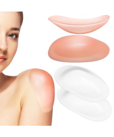 Healeved 4 Pairs Invisible Shoulder Pads Silicone Shoulder Pads Anti-Slip Shoulder Pads Reusable Shoulder Enhancer for Women Man