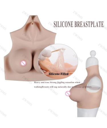 ZWSMS Silicone Breast Plate - AH Cup Fake Boobs for Crossdressers Drag Queens & Cosplay - H Cup Realistic & Comfortable - Buy Online on GoSupps.com
