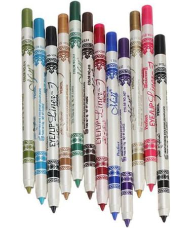 FRCOLOR 12 Eyeliner Pencil Glitter Eyeliner Eye Liner Sharpeners Cosmetic Pencils Set Makeup Pen Water Proof 1 count (Pack of 1) As Shown - Buy Online on GoSupps.com