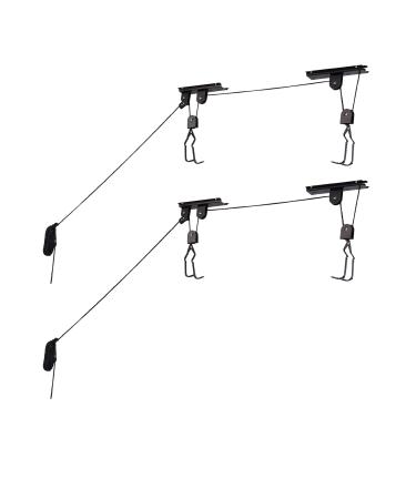 Bike Hanger  Overhead Hoist Pulley System with 100lb Capacity for Bicycles or Ladders  Secure Garage Ceiling Storage by Rad Cycle 2-pack