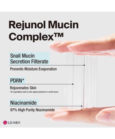 Rejunol Mucin Serum 3.3floz | 97% Snail Mucin Panthenol & Niacinamide | Korean Skin Care Face Exfoliator & Moisturizer - Buy Online on GoSupps.com