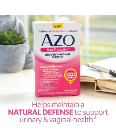 Azo Dual Protection: Urinary & Vaginal Support - 30 Once Daily Capsules - Buy Online on GoSupps.com