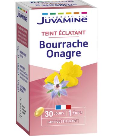 JUVAMINE - Evening Primrose Borage - Brightening Complexion - Helps to keep skin healthy - 30 Capsules - 30 Day Program - Made in France