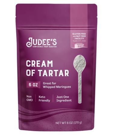 Judees Cream of Tartar 6 oz - All Natural, Keto-Friendly, Gluten-Free and Nut-Free - Use for Baking as a Stabilizer, Cleaning and Crafting - Made in USA 6 Ounce (Pack of 1) - Buy Online on GoSupps.com