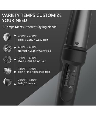 Olityna Ceramic Tapered Curling Wand 1.25 Inch - Professional Hair Curling Iron with Adjustable Temperature and Auto Shut Off - Buy Online on GoSupps.com