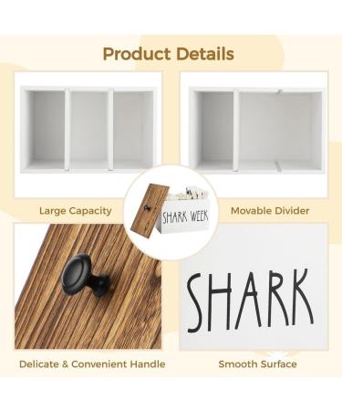 Homaisson Tampon Holder | Rustic Wooden Bathroom Organizer with Lid & Removable Partition - Farmhouse Style Accessories - Buy Online on GoSupps.com