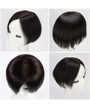 Side Parting Real Human Hair Topper Clip in U-Part Silk Base Hairpiece Straight Seamless Wiglet Crown Replacement Left Part 32cm Brown Left Part 32cm Brown - Buy Online on GoSupps.com