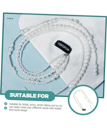 FRCOLOR Pearl Plate Hair Accessories Wedding Hair Accessories Multi Strand Hair Crystal Hair Womens Hair Clips Hair Chains Pearl Clips Wild Bride Pearl (plastic) White Ponytail - Buy Online on GoSupps.com