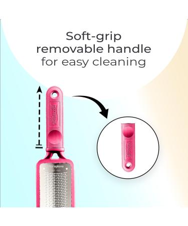 Microplane Colossal Foot File Scraper - The Original Stainless Steel Foot Rasp Dead Skin/Callus Remover for Feet Gentle Foot Scrubber Pedicure Tools for Salon-Quality Foot Care Pink Disposable - Buy Online on GoSupps.com