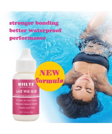 MIILYE Waterproof Lace Wig Glue - Light Hold Adhesive for Frontal Wig & Hairpieces - Pack of 2 - Buy Online on GoSupps.com